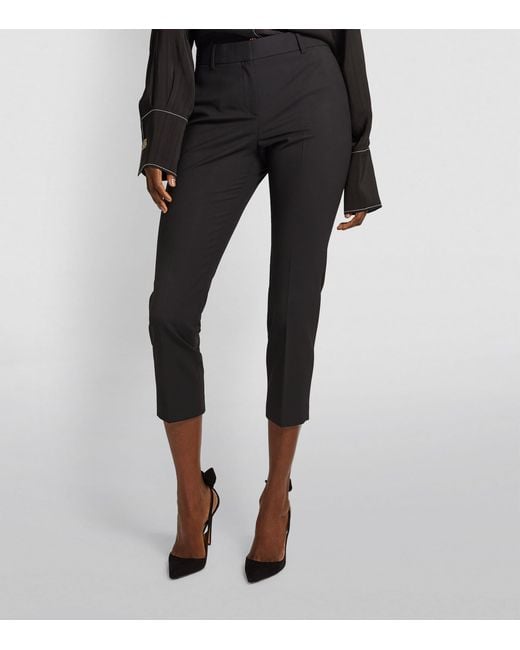 Theory Black Good Wool Cropped Treeca Trousers