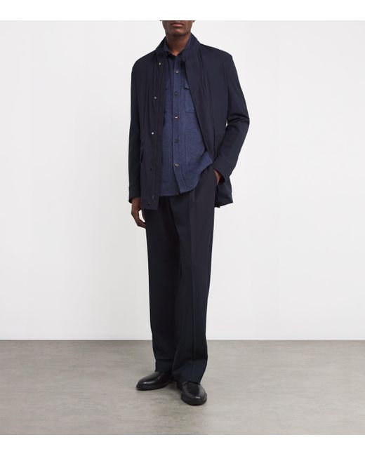 Corneliani Blue Virgin Wool-Blend Jacket for men