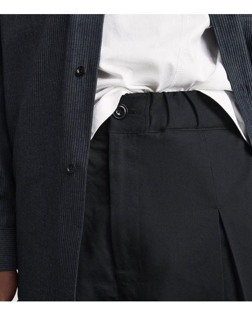 SAGE NATION Black Box-Pleat Wide-Leg Trousers for men