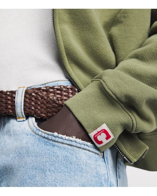 CHERRY LA Green Cotton Fleece Gecko Zip-Up Sweatshirt for men