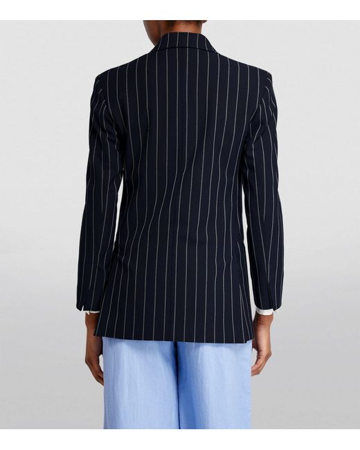MAX&Co. Blue Pinstripe Double-breasted Blazer