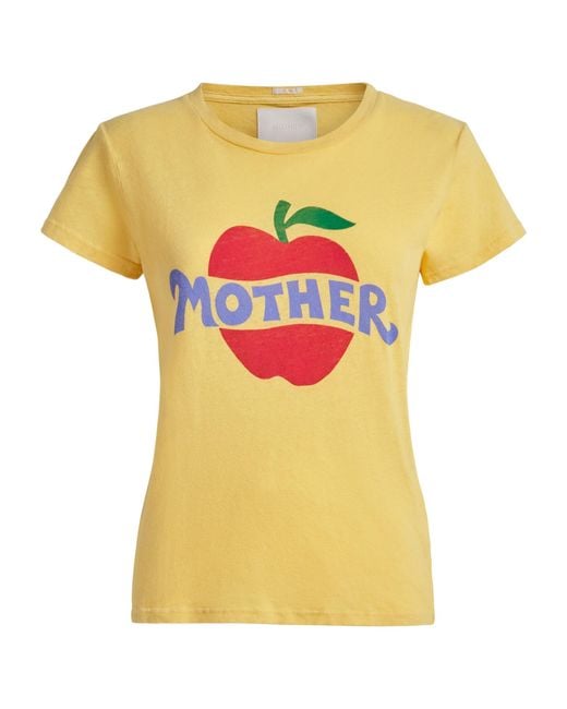 Mother Yellow Cotton-Linen The Lil Sinful T-Shirt