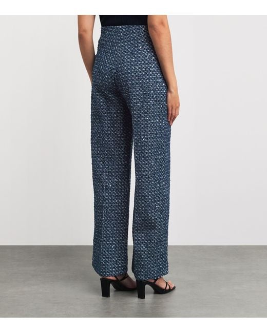 Sandro Blue Sequinned Tailored Trousers
