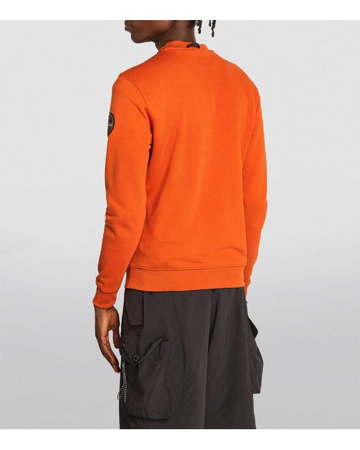 Napapijri Orange Huron Zip-pocket Sweatshirt for men