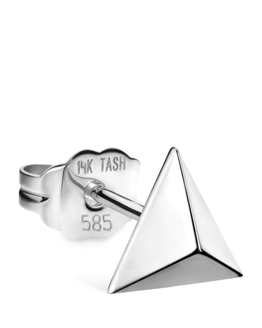 Maria Tash White Faceted Triangle Stud Earring
