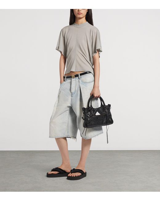 Balenciaga Gray Cotton Transparent T-Shirt