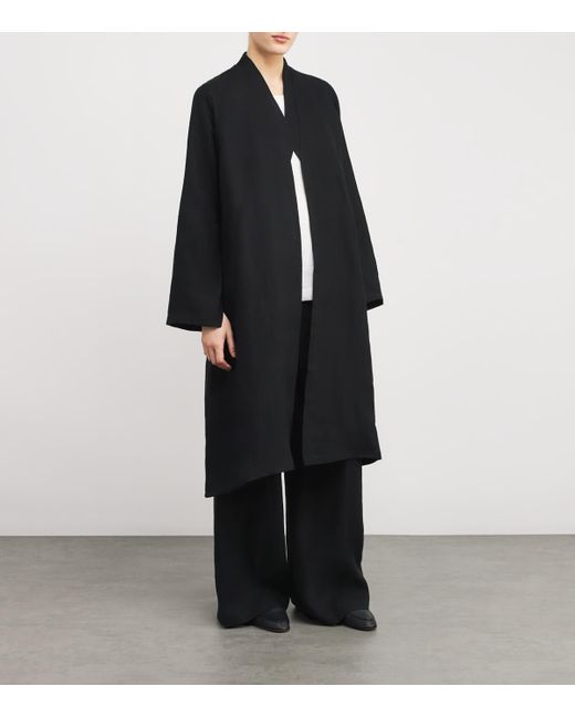 Eskandar Black Linen Bakhtiari Coat