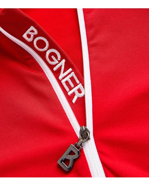 Bogner Red Contrast Zip-up Polo Shirt for men