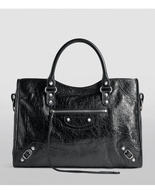 Balenciaga Black Medium Leather Le City Top-Handle Bag