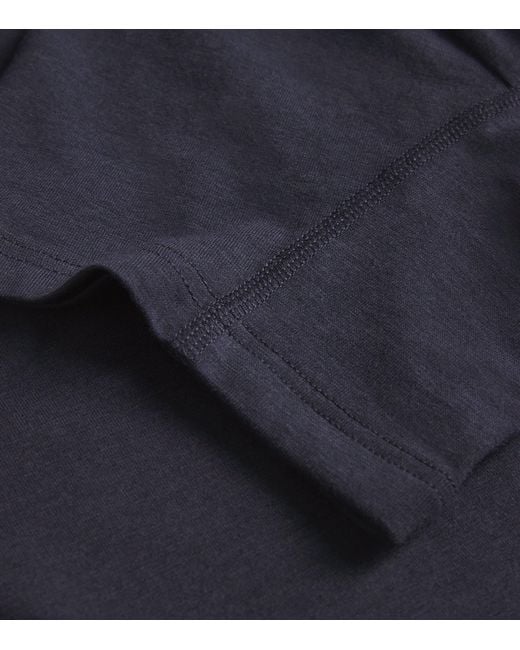 Falke Blue Cotton-Blend Daily Climate Control T-Shirt for men