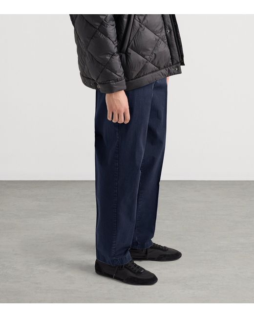 Prada Blue Garment-Dyed Cotton Trousers for men