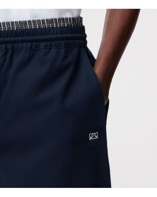 Loewe Blue Cotton Drawstring Shorts for men