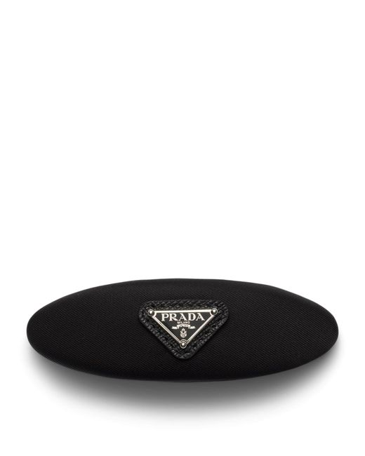Prada Black Re-Nylon Logo Hair Clip