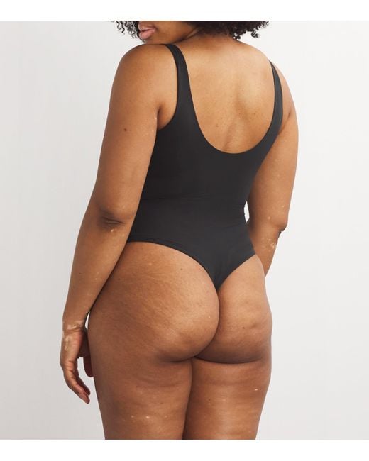 Skims Black Fits Everybody Square Neck Bodysuit