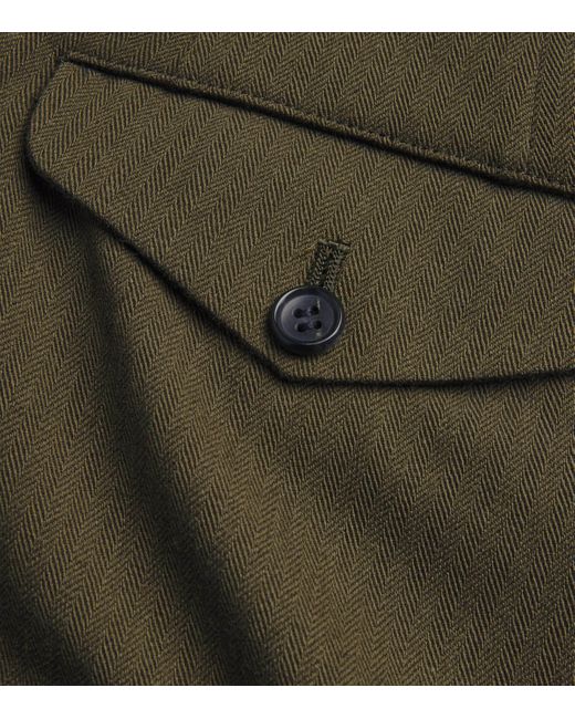 Comme des Garçons Green Wool Pleated Wide-Leg Trousers for men