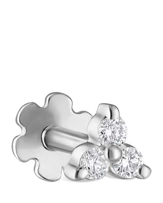 Maria Tash Gray Diamond Trinity Threaded Stud Earring