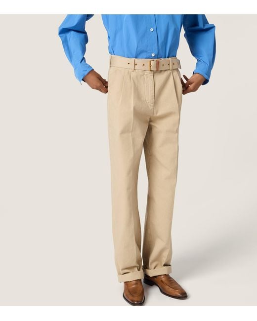 Miu Miu Natural Cotton Gabardine Trousers