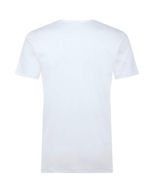 Zimmerli of Switzerland White 286 Sea Island V-Neck T-Shirt for men
