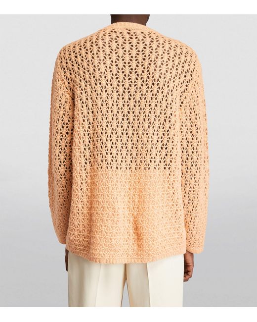 Séfr Brown Perforated Cashmere Sweater for men