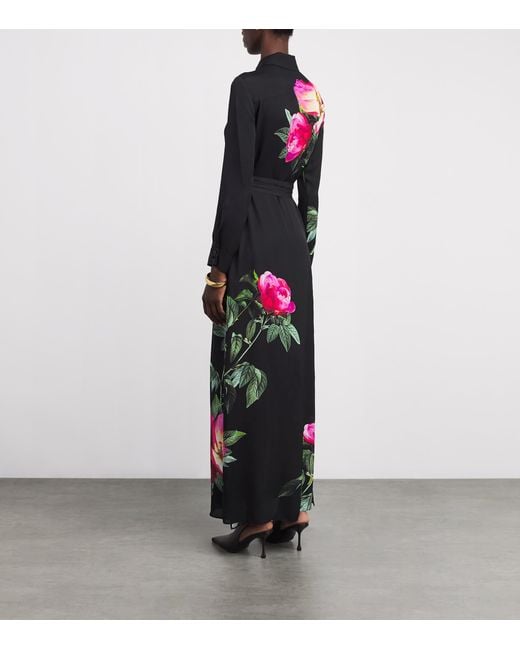 Alice + Olivia Black Floral Chassidy Shirt Dress