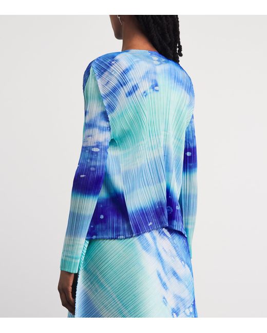 Pleats Please Issey Miyake Blue Sea Bubble Cardigan
