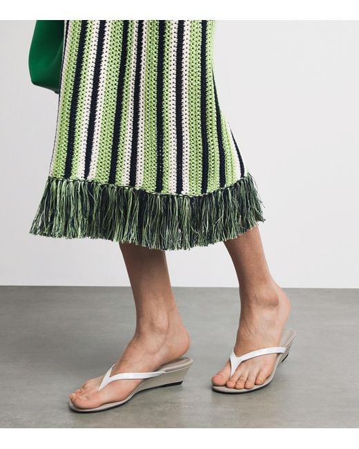 Escvdo Green Fringe Misti Midi Dress