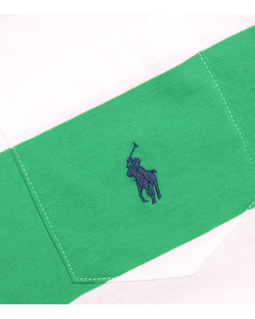 Polo Ralph Lauren Green Striped Polo Pony T-shirt for men