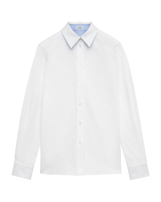 Loewe White Cotton-blend Button-down Shirt
