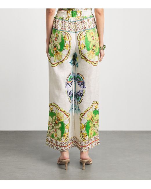 Lug Von Siga Green Printed Madison Wide-Leg Trousers