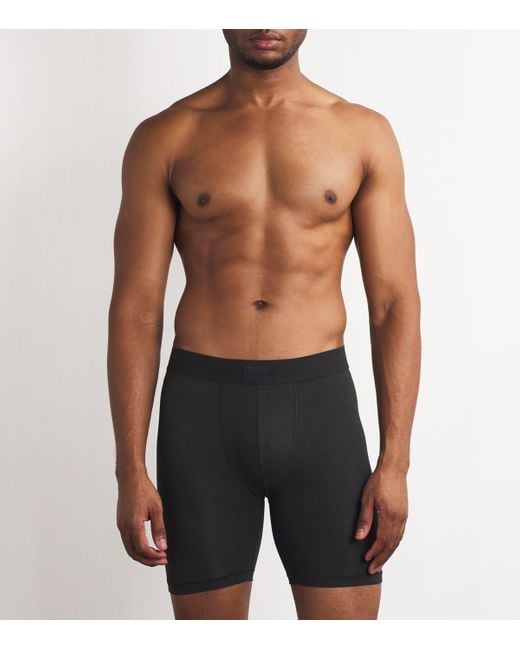 Skims Black Logo Band Boxer Briefs for men