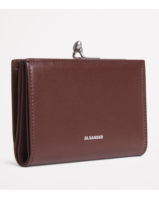 折りたたみ財布 JIL Sander Wallets Women Leather Brown/Acorn Jil Sander Small Calf Leather Goji Wallet in Brown | Lyst Canada