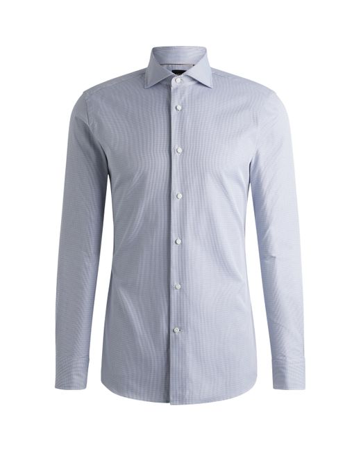 Boss Blue Organic Cotton Slim-Fit Shirt for men