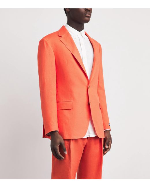 Polo Ralph Lauren Pink Linen Single-Breasted Blazer for men