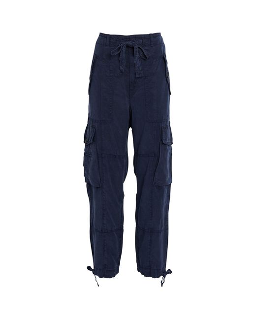 Polo Ralph Lauren Blue Linen-cotton Cargo Trousers