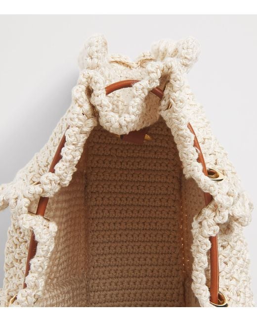 Ulla Johnson Natural Small Crochet Adria Clutch Bag
