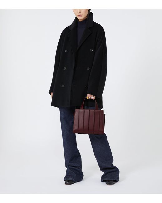Max Mara Purple Medium Quilted Whitney Top-Handle Bag
