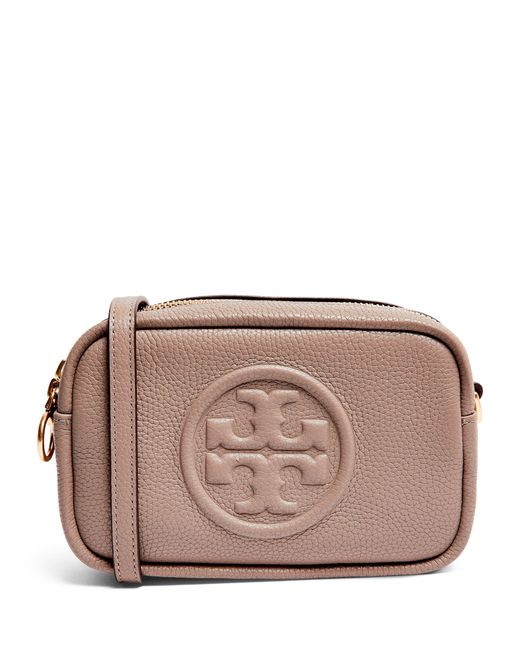 Tory Burch Brown Mini Leather Perry Bombe Cross-body Bag