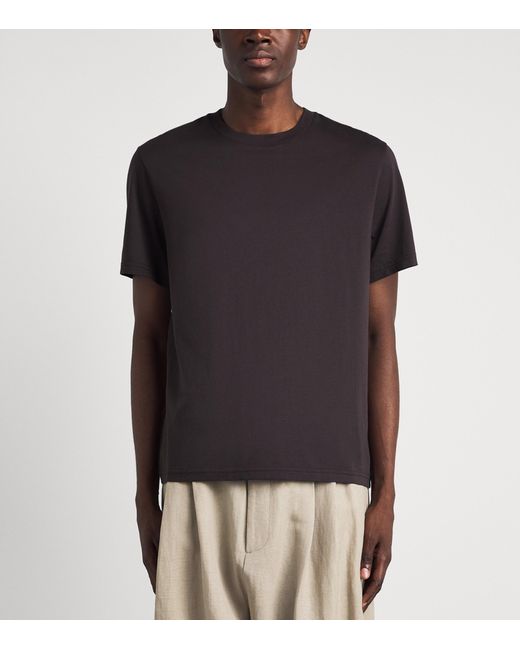 FRAME Black Cotton T-Shirt for men