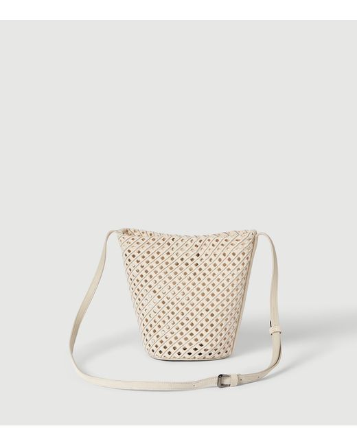 Brunello Cucinelli White Cotton Woven Bucket Bag