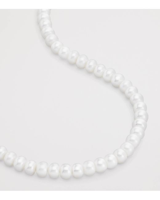 Monica Vinader White Vermeil And Pearl Nomade Necklace