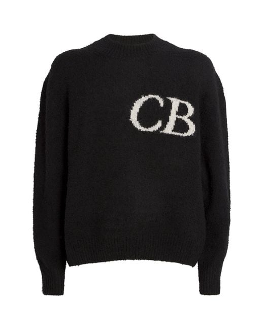 Cole Buxton Black Wool-Blend Logo Sweater for men