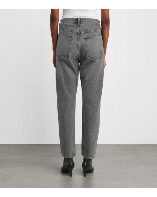 Agolde Gray '90S Pinch Waist Cropped Jeans