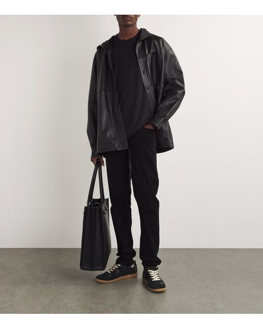 7 For All Mankind Black Slimmy Tapered Luxe Performance Plus Jeans for men