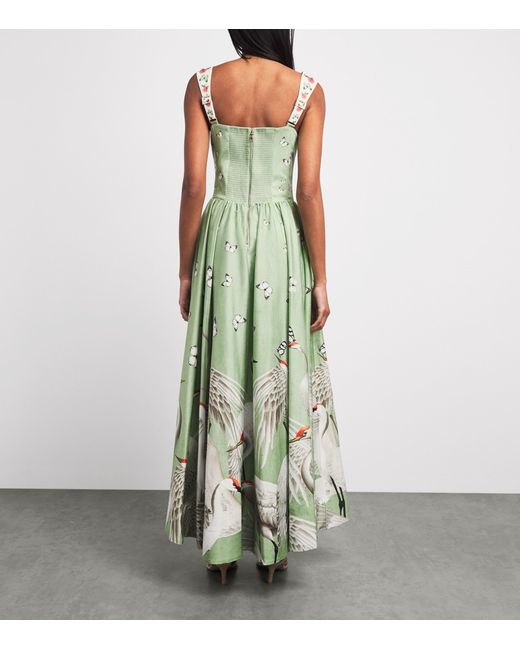 Alice + Olivia Green Butterfly Guinevere Maxi Dress