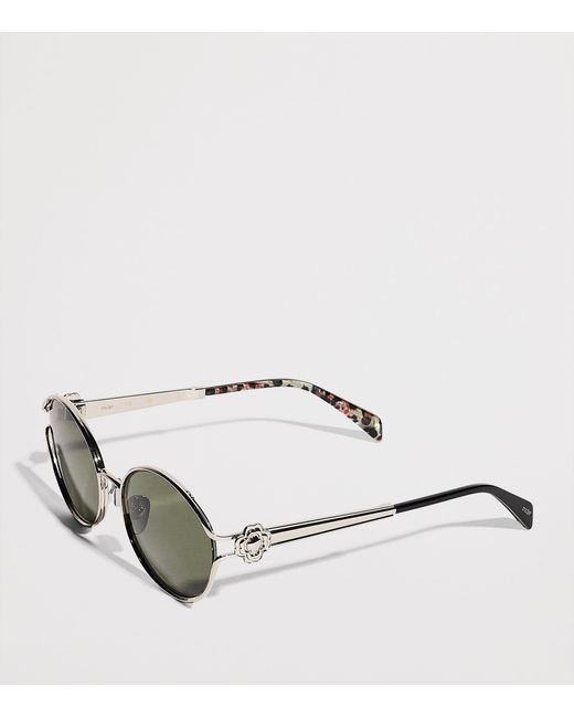 Maje Green Metal Round Sunglasses