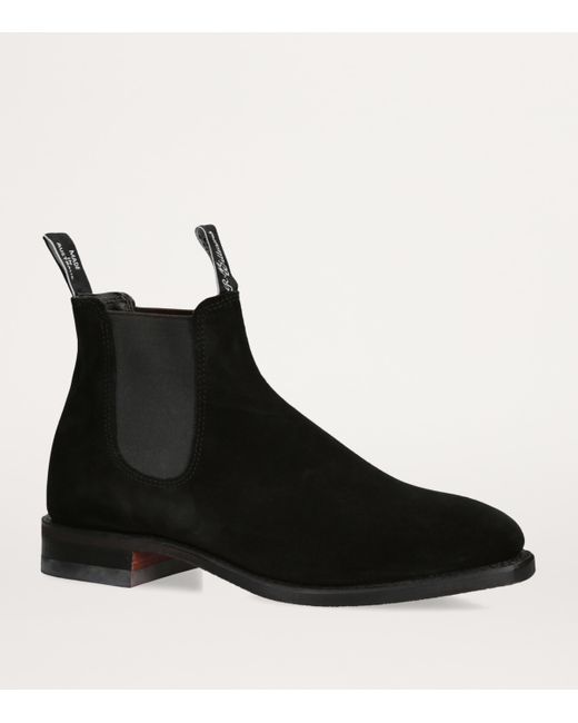 R.M.Williams Black Suede Ankle Boots for men