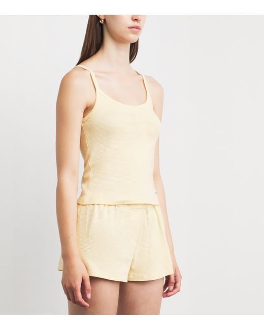 Sporty & Rich Natural Cotton Signature Stripe Tank Top