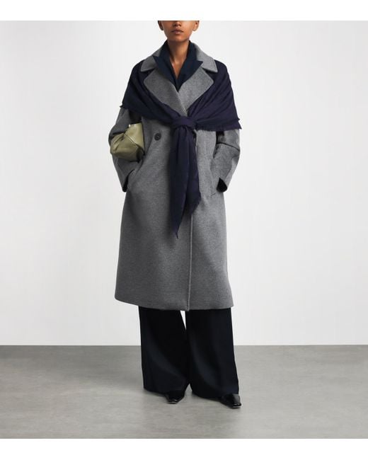 Weekend by Maxmara Gray Virgin Wool Overcoat