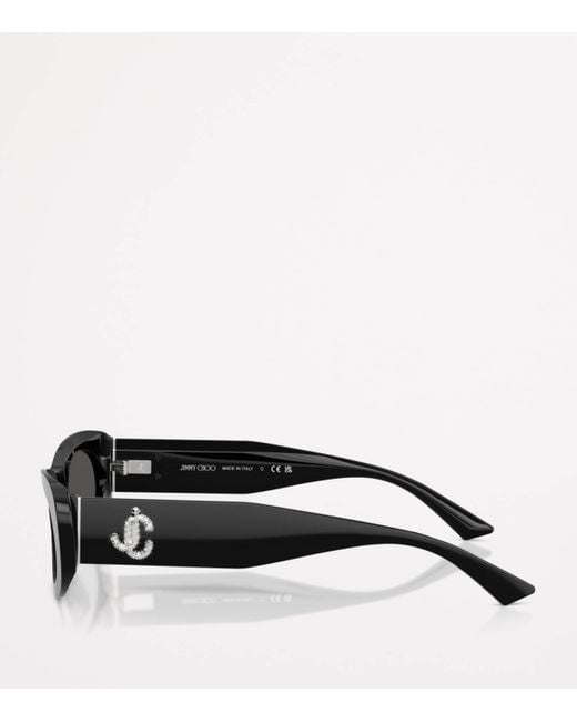 Jimmy Choo Black Oval Logo Sunglasses