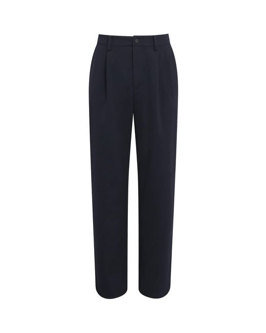 7 For All Mankind Blue Pleated Straight Trousers for men